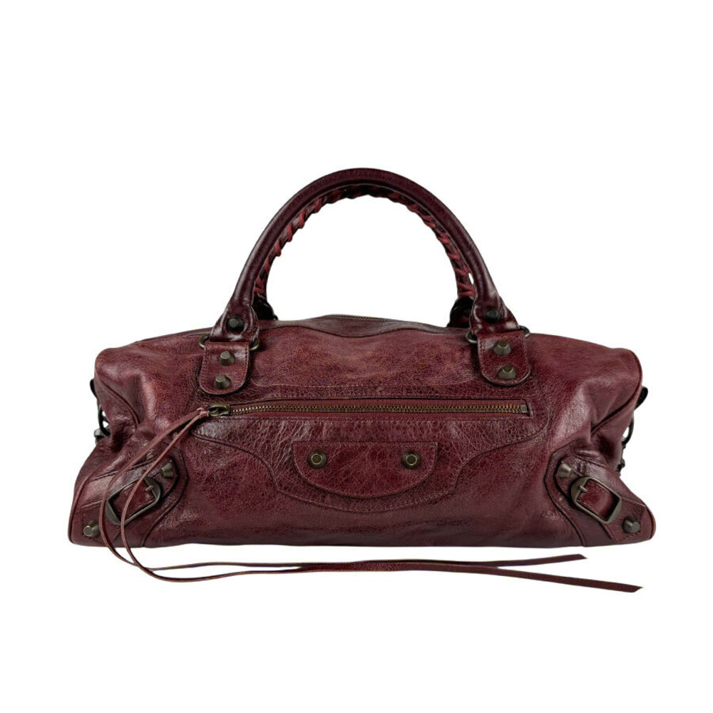 Balenciaga The Twiggy Leather Shoulder Bag Bordeaux
